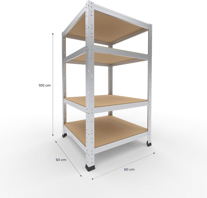 shelfplaza® 100x60x60cm Home Schwerlastregal verzinkt/Metallregal mit 4 Böden/Kellerregal Metall, Ga