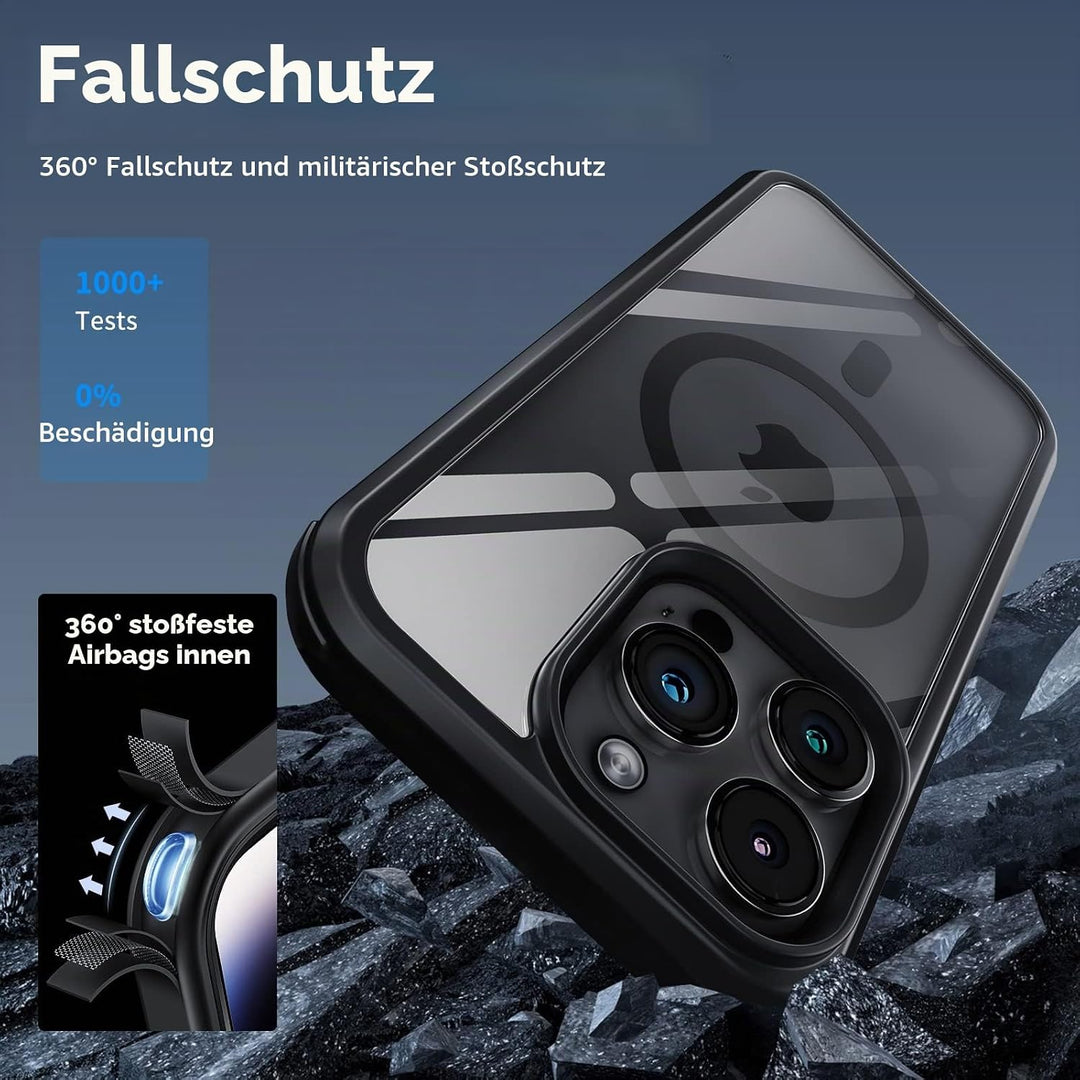 Holidi iPhone 14 Pro Max Hülle für Magsafe, 360 Grad Hülle, Handyhülle Schutzhülle mit Eingebautem 9