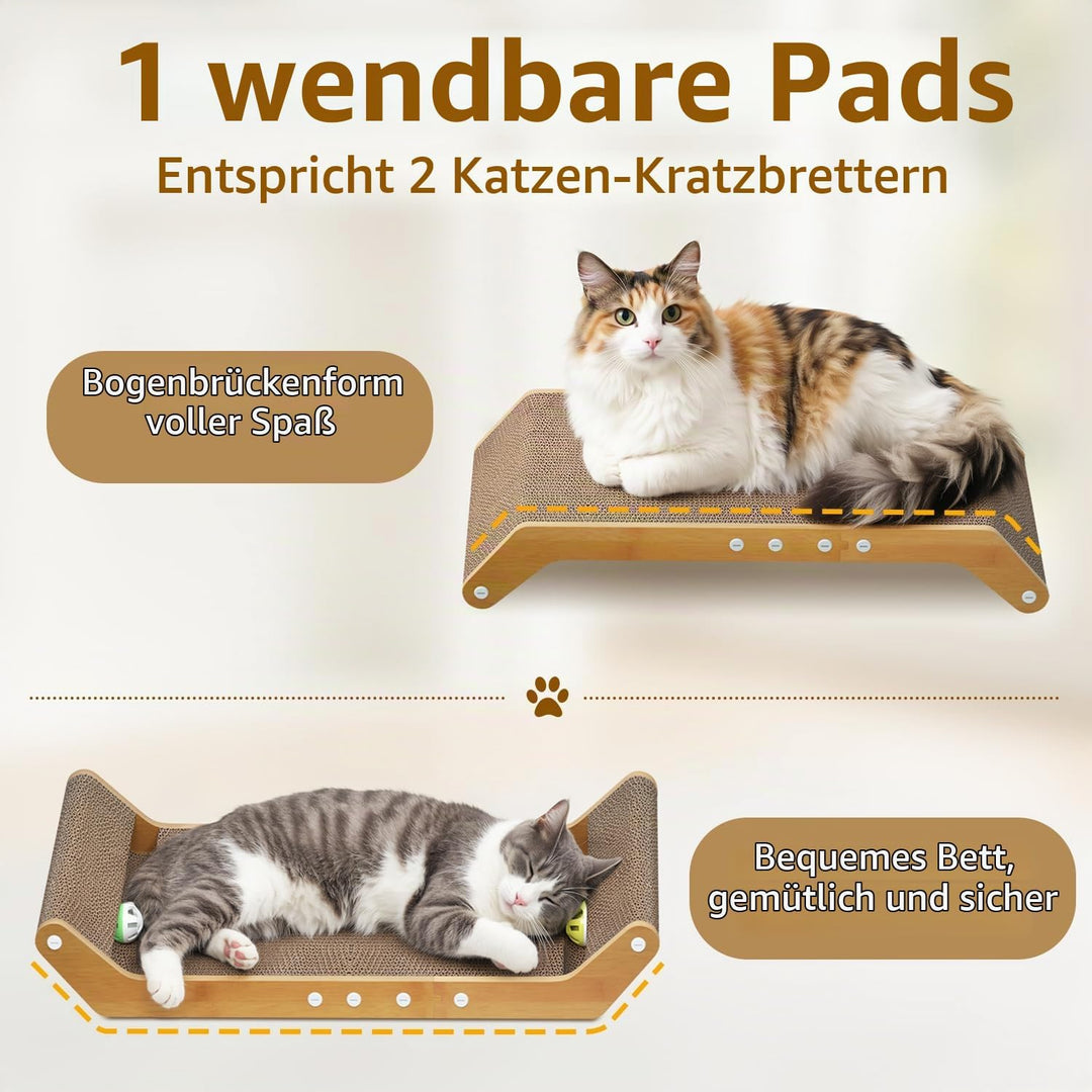 60 cm Kratzbrett ist für Katzen und Kätzchen im Haus geeignet | Abriebfestes Katzenkratzbrett mit Ku