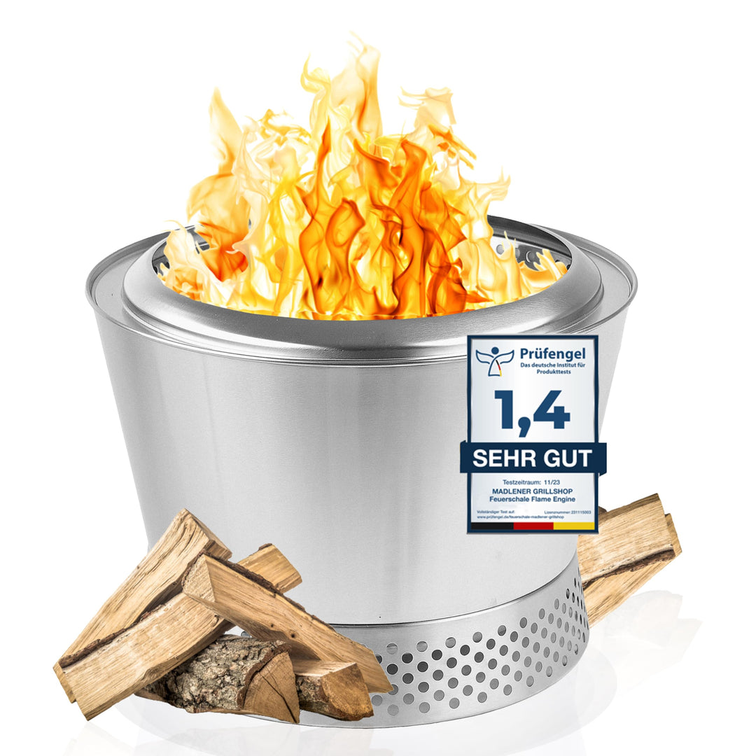Feuerschale rauchfrei - DM 50 cm Edelstahl Grill Feuerschalen für den Garten - Feuertonne Feuerschal