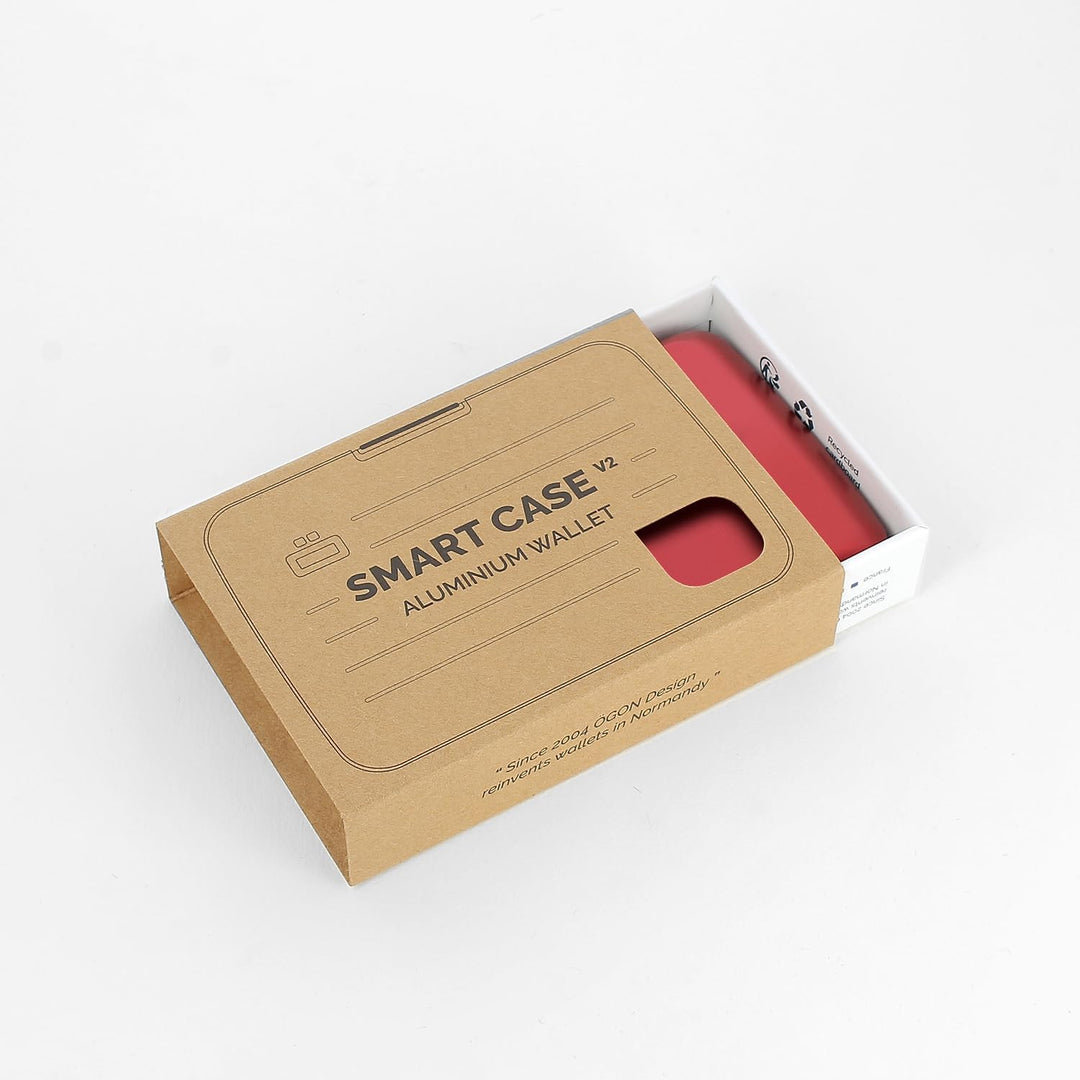 OGON Aluminium Geldbörse Smart Case V2 - Einfache Lagerung - Metallverschluss - Kartenetui mit RFID-