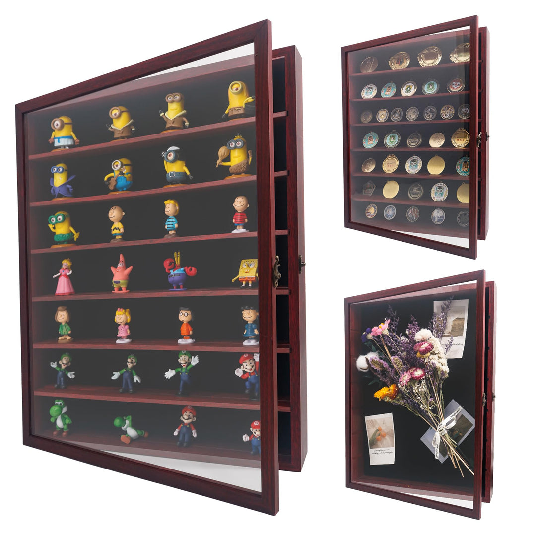 FramePro 3D Bilderrahmen 40x50 Grosse Schattenbox Vitrine Rahmen mit Glasfenstertür Erinnerungsstück