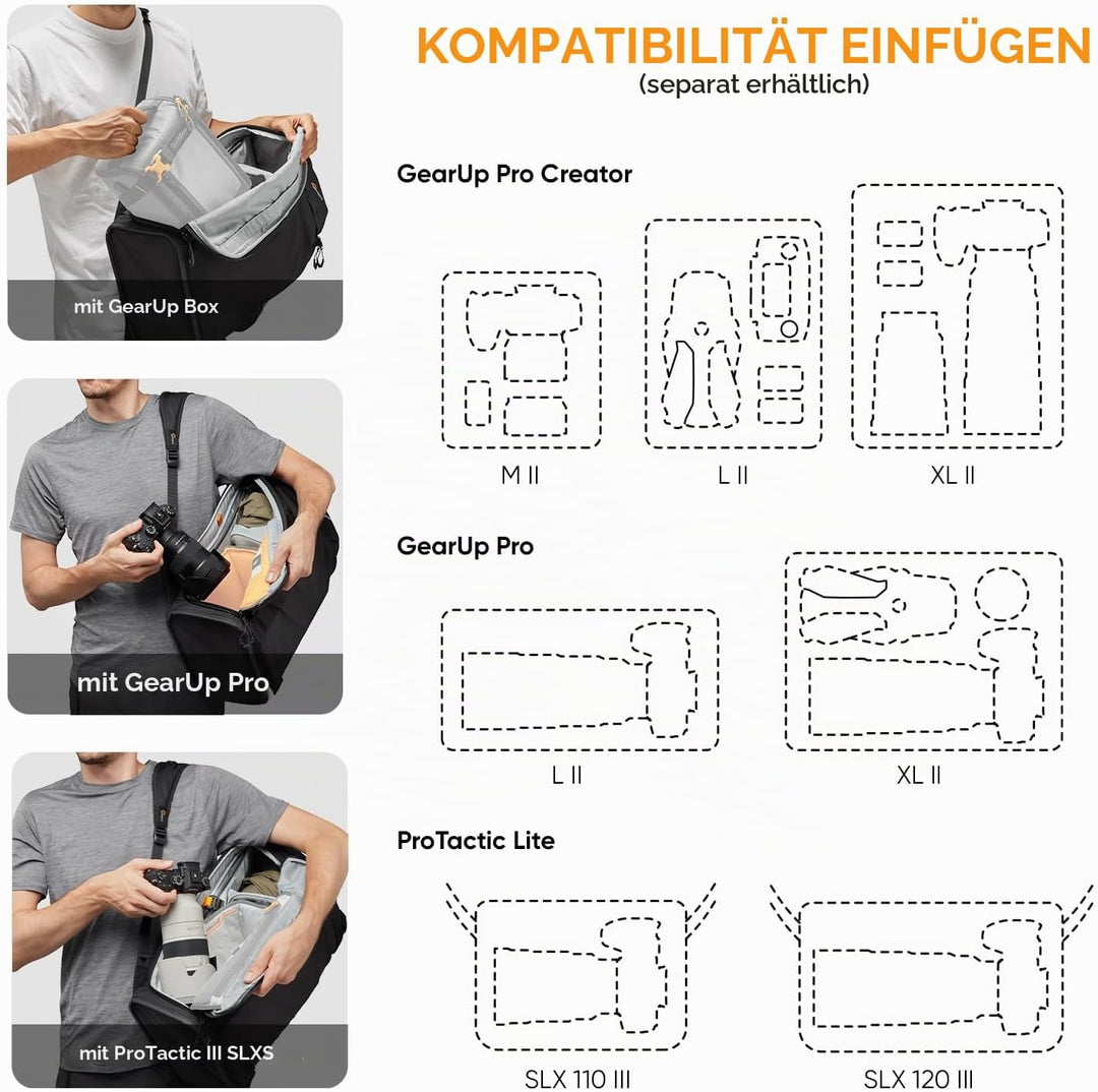 Lowepro ProTactic Lite BP 250 AW III Laptop-Rucksack, Zugriff Oben u. seitlich, Profi-Kameratasche,