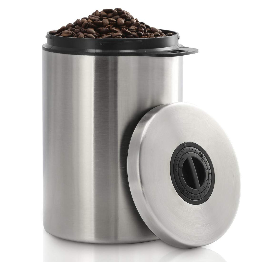 Xavax Kaffeedose luftdicht für 1 kg Kaffeebohnen (Behälter für Kaffee, Tee, Kakao, Nudeln, Edelstahl