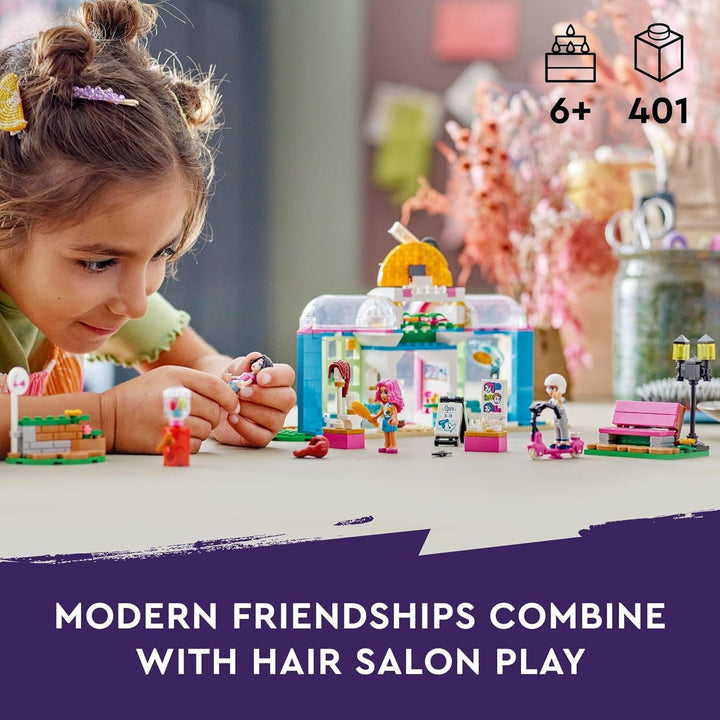 LEGO 41743 Friends Friseursalon Set mit Paisley und Olly Mini-Puppen den 2023 Figuren, kreativ austa
