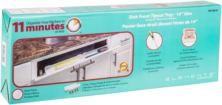 Hardware Resources 35,6 cm Kunststoff-Tipout 2 Flache Tabletts, Zink, Weiss/opulenter Garten, 3" (H)
