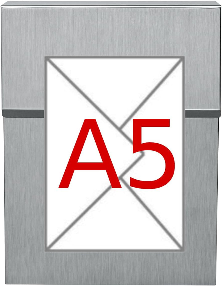 ALSTEN TECH Designer Briefkasten Wandbriefkasten Postkasten ohne Zeitungsfach Edelstahl V2A Rostfrei