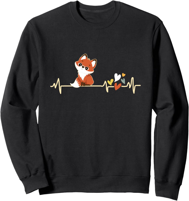 Fuchs mit grossen Augen Fox Herzschlag Sweatshirt