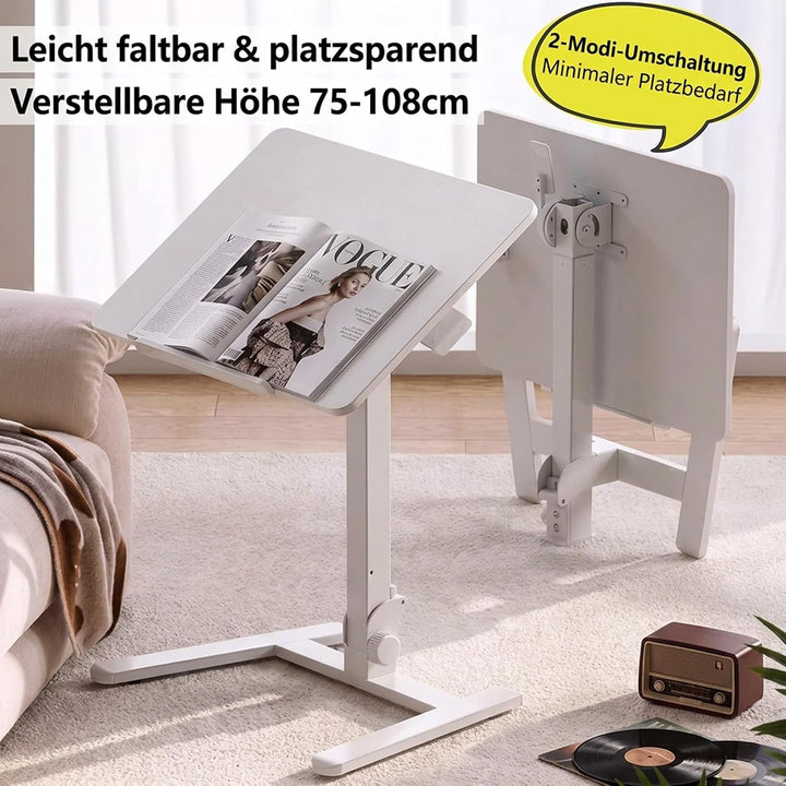 MUSSO AnyDesk D7 Mobiler Laptoptisch höhenverstellbar (75-108cm), Klappbarer Stehpult mit 0-90° neig