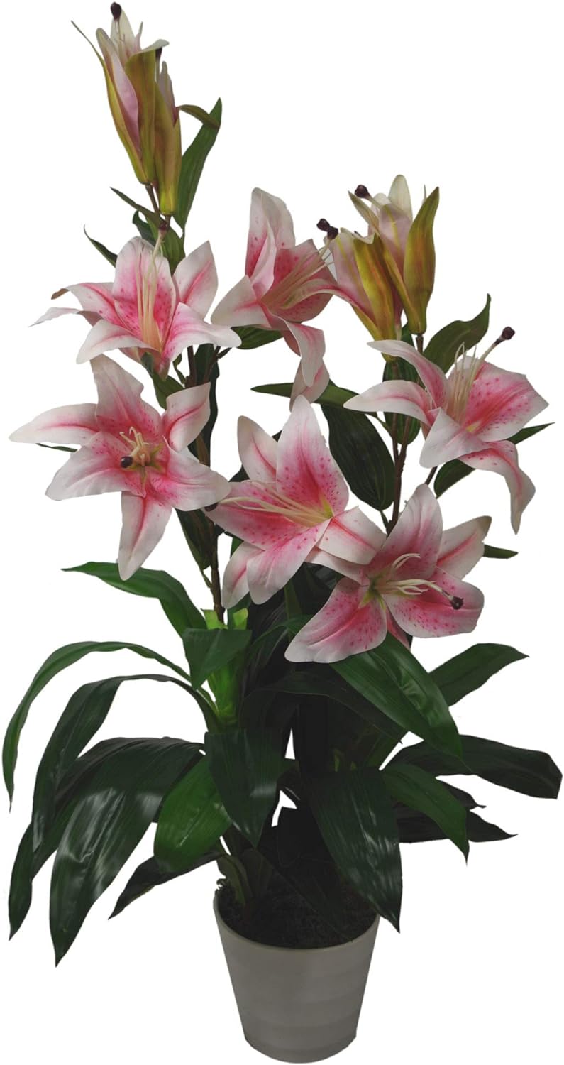Leaf Künstliche Lilienblume im Stargazer-Stil, 90 cm, Weiss 90cm White 90cm White, 90cm White 90cm W