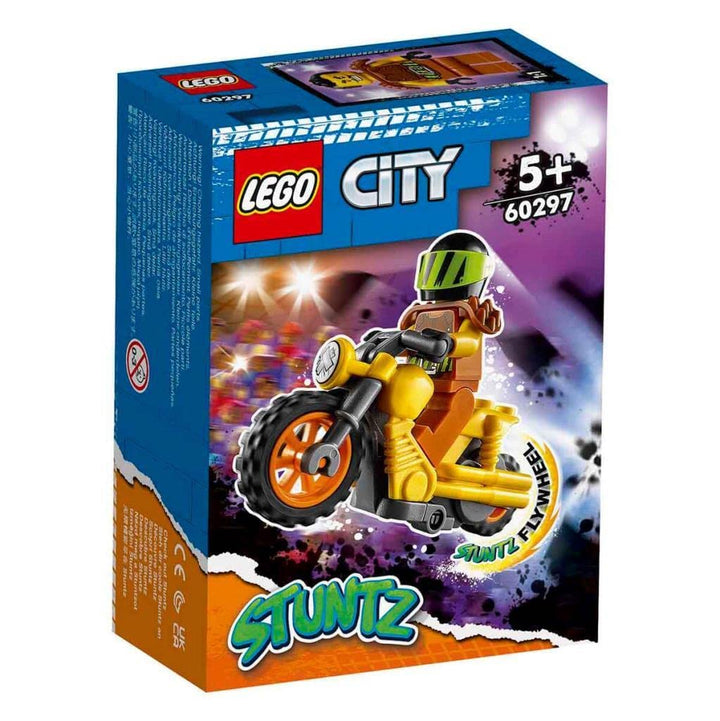 LEGO 60297 City Stuntz Power-Stuntbike, Set mit schwungradbetriebenem Motorrad und Rennfahrer-Wallop