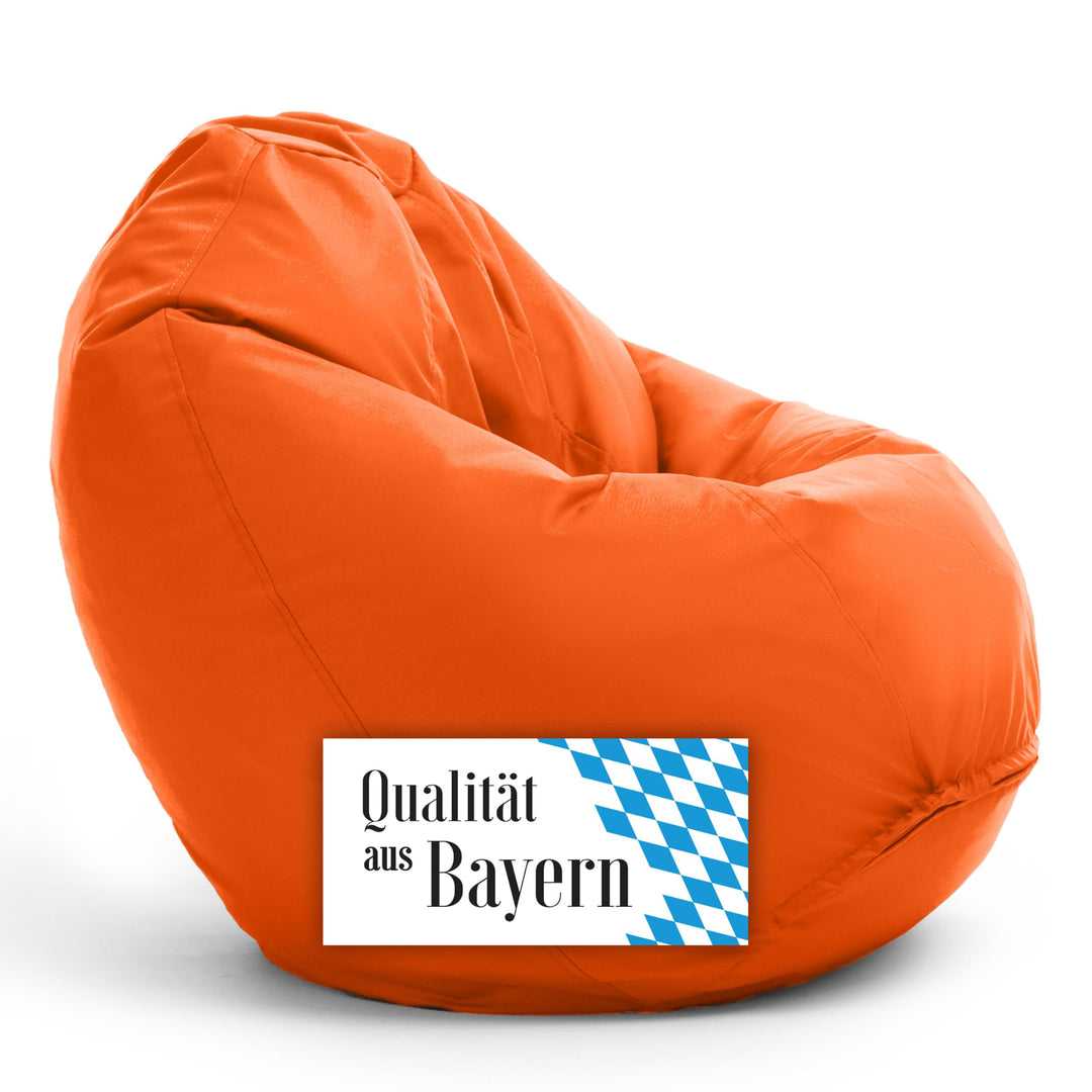 Bruni Sitzsack Classico L in Orange – XL Sitzsack mit Innensack zum Lesen, Abnehmbarer Bezug, lebens
