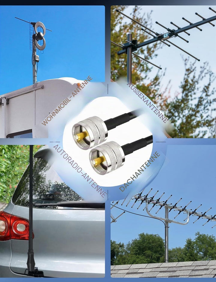 Superbat CB Koaxialkabel RG8X Koaxialkabel 50ft, UHF männlich zu männlich PL259 Kabel für Ham Shack