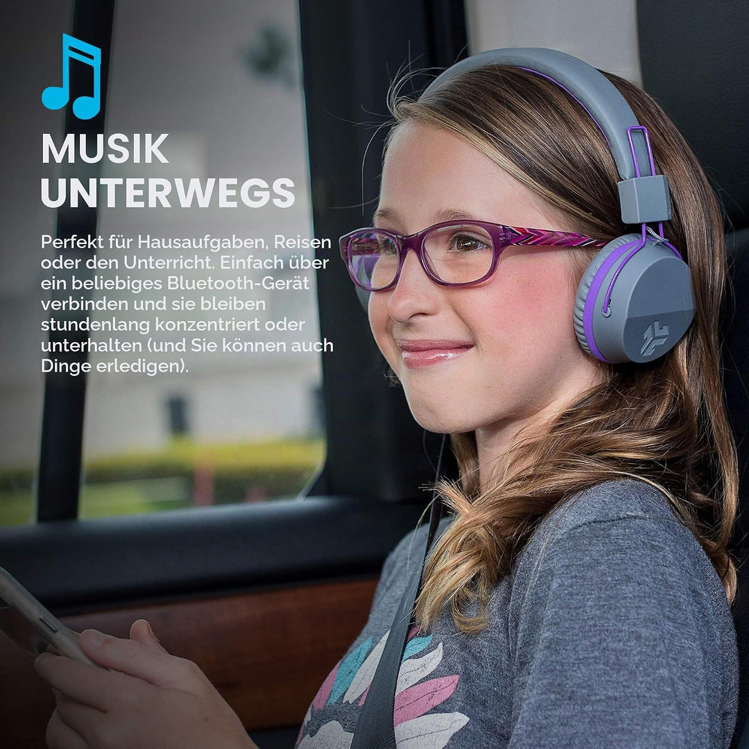 JLab JBuddies Children's Bluetooth Headphones, Wireless, Over Ear Children's Headphones with Microph