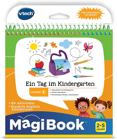 Vtech 80-481204 Lernstufe 1 - EIN Tag im Kindergarten MagiBook Lernbücher, Mehrfarbig & 80-480804 -