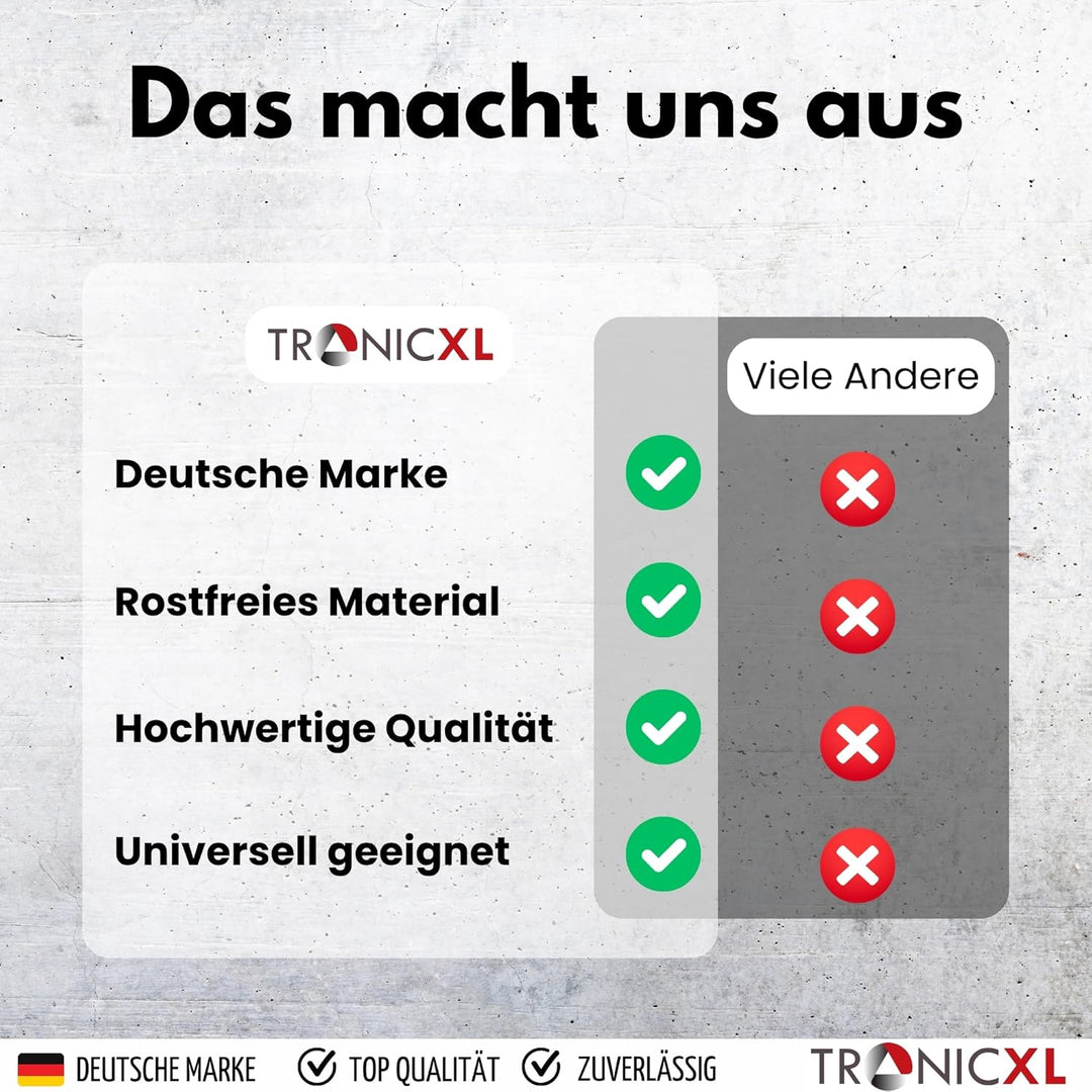TronicXL Rundbügelschloss Sicherheits Vorhängeschloss 10mm Bügelstärke Edelstahlkorpus I Messingschl