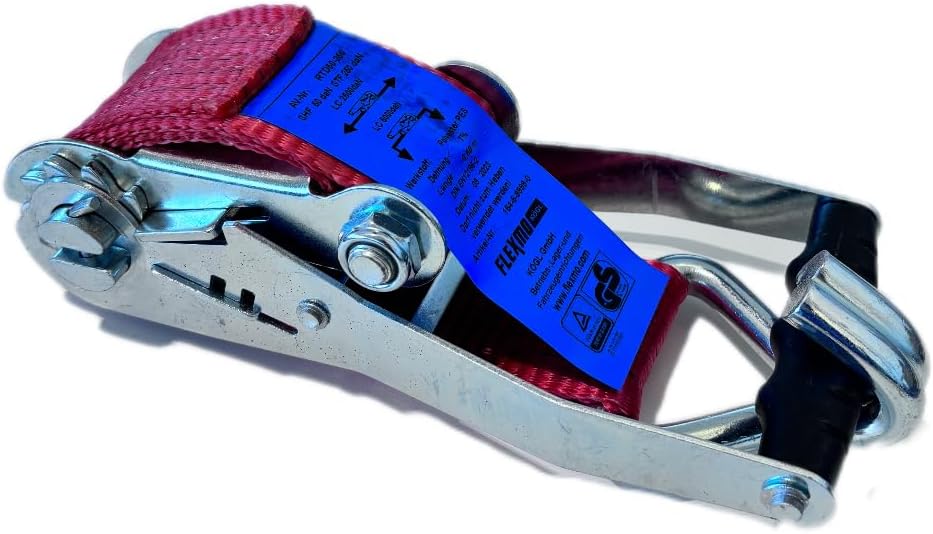 4 Stück Spanngurt | 5000kg | 8m Spanngurte mit Ratsche 2 teilig | zweiteilig mit Haken Ratschengurt
