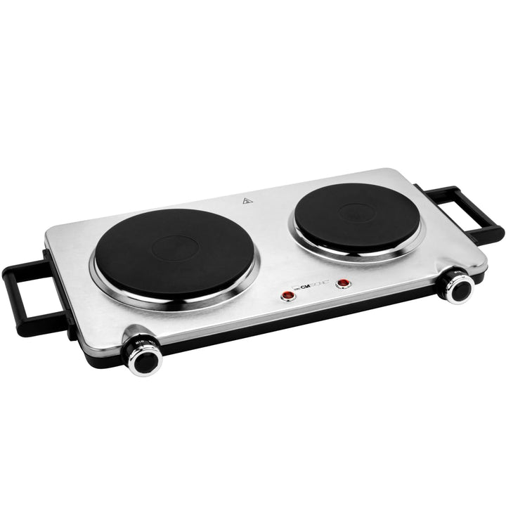 Clatronic Doppel-Kochplatte DKP 3668 E, für Camping, Küche oder Büro, zwei Kochplatten gross 18 cm u