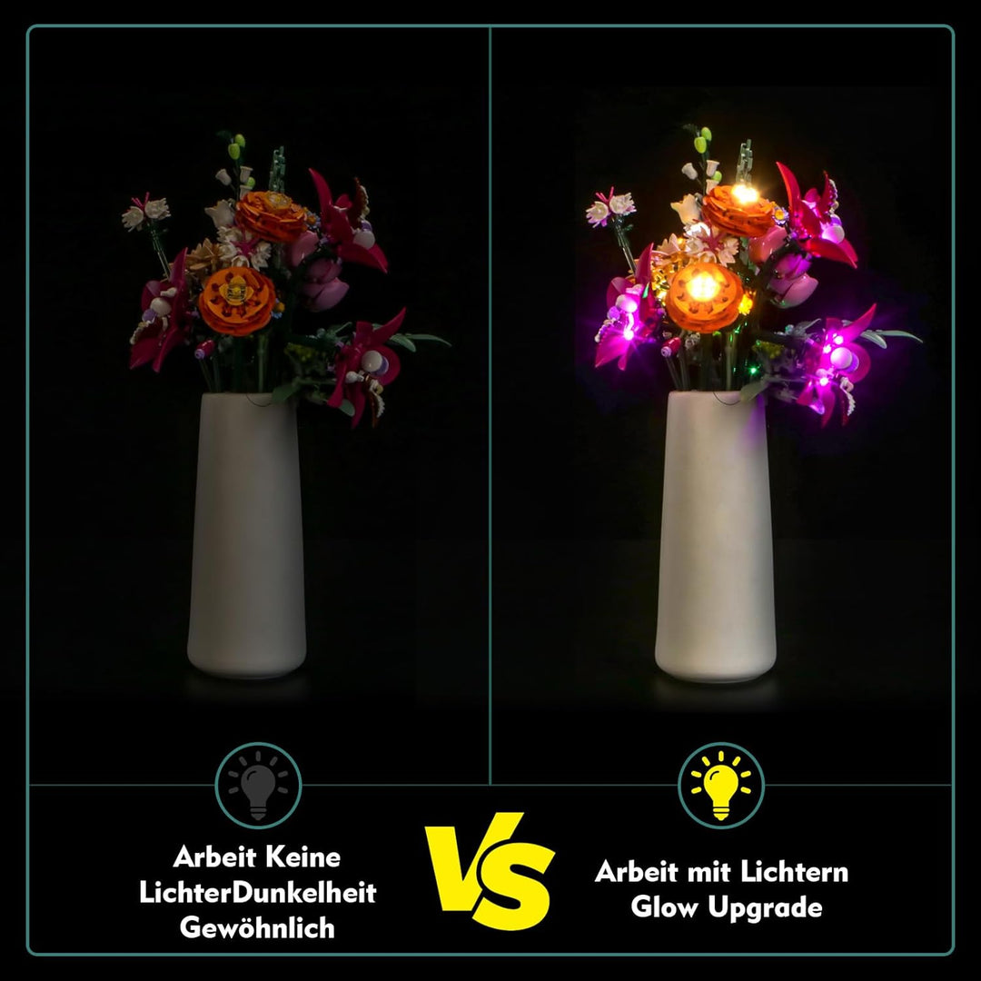 LocoLee Licht Set Kompatibel mit Lego 10342 Schöner Rosafarbener Blumenstrauss, Nur Lichter Set - Ke