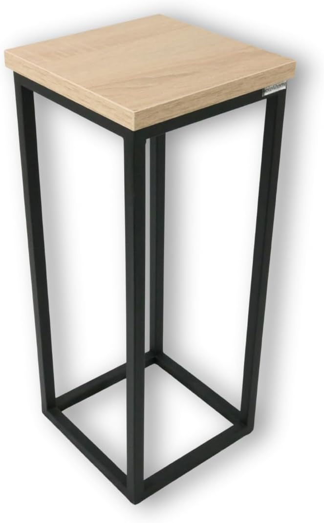 holz4home® Dekoständer aus MDF Eichenholz I Blumenständer Sonoma Eiche I Höhe: 50 cm I Dekosäule mit