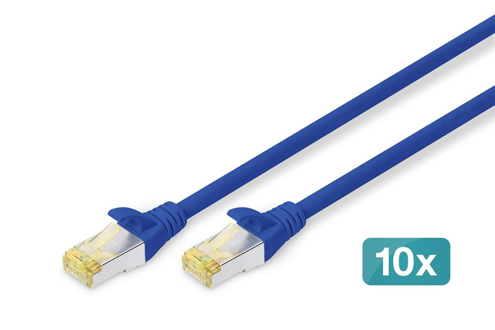 DIGITUS LAN Kabel Cat 6A - 3m - 10 Stück - RJ45 Netzwerkkabel - S/FTP Geschirmt - Kompatibel zu Cat-