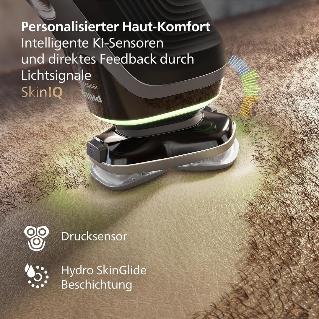 Philips Rasierer i9000 Prestige, Nass- und Trockenrasierer für Männer mit integriertem Trimmer, dunk