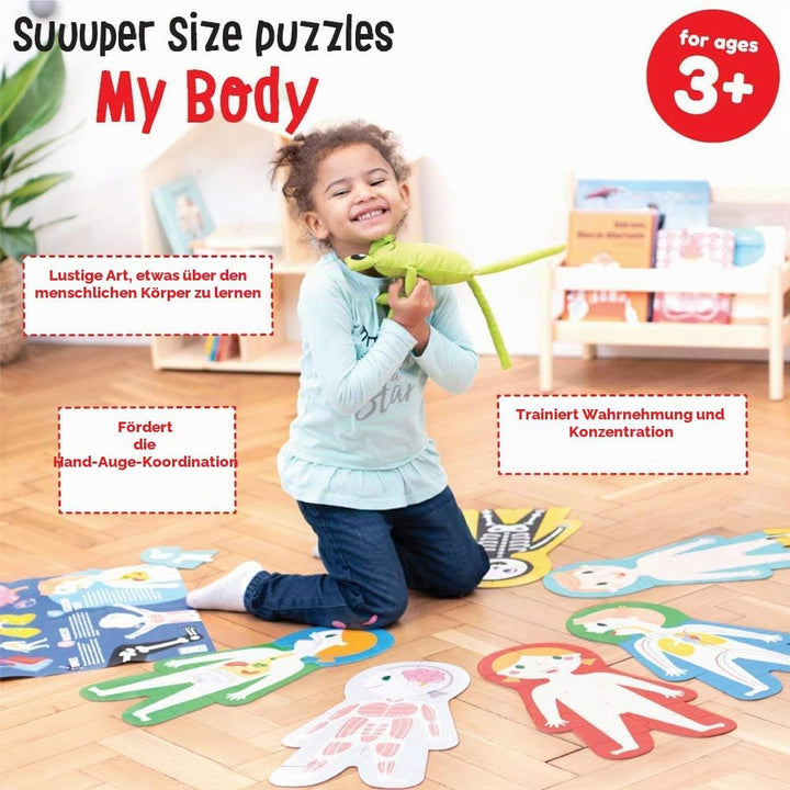 Banana Panda - Suuuper Size Puzzles My Body - Set mit 6 grossen Bodenpuzzles zum Lernen für Kinder a