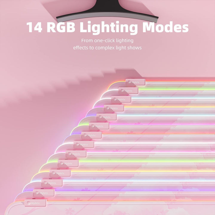 Mytrix RGB Gaming Mauspad Rosa Sakura Pink, Pink