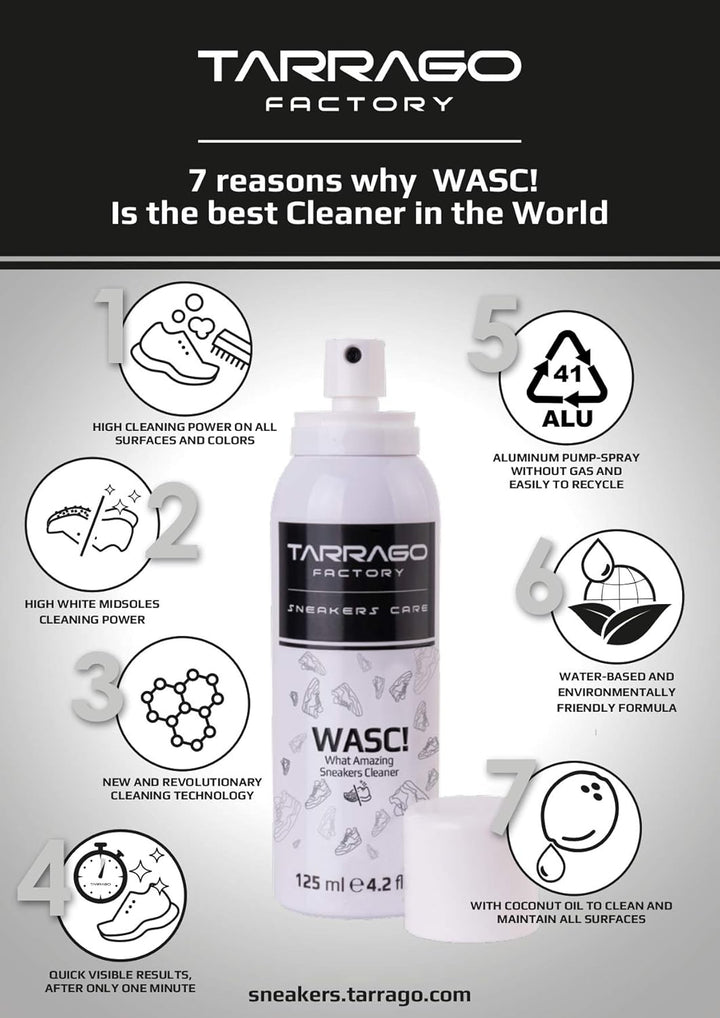 Sneaker Cleaner WASC 125 ml | Reiniger für Sneakers aller Materialien und Farben | Wasserbasisreinig
