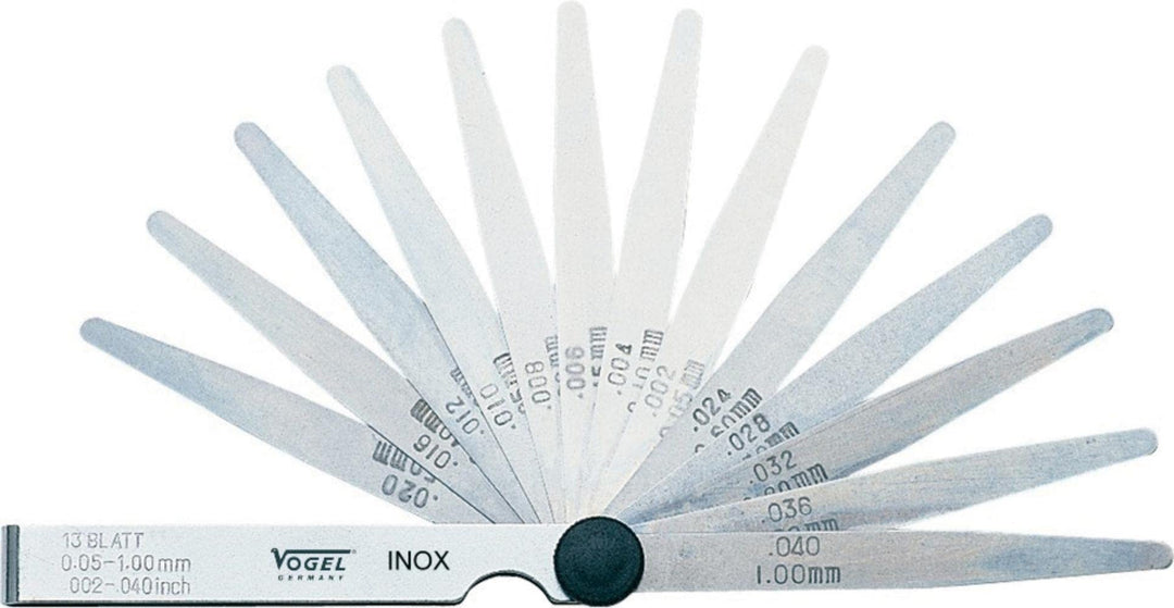 Vogel Germany Fühlerlehren-Satz (20 Blatt, Messbereich: 0.05-1.00 mm, aus rostfreiem Stahl, konische