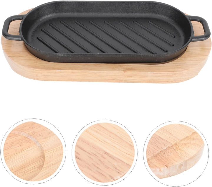 STOBAZA 1 Set Teppanyaki-Skille-Grillplatte Restaurant-Fleisch-Haushaltsplatte Sizzle-Server Antihaf