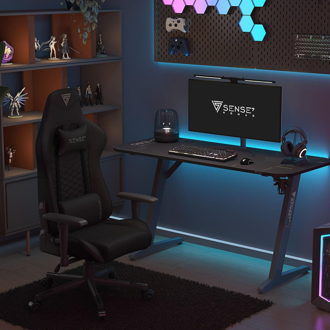SENSE7 Gaming Stuhl Spellcaster, ergonomischer Gaming Sessel mit verstellbaren Lendenkissen Einstell