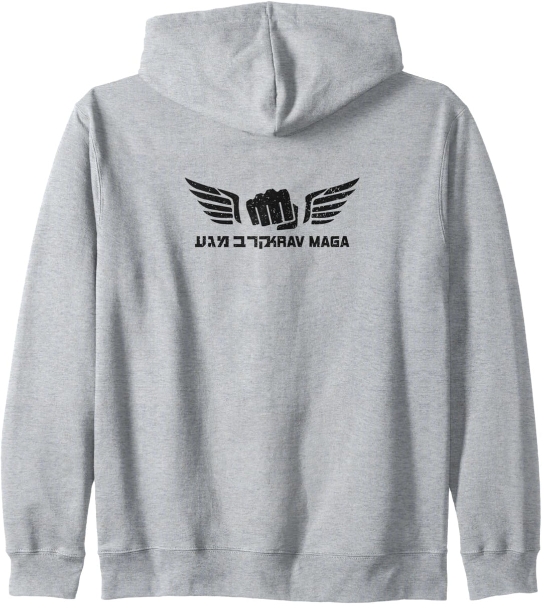 KRAV MAGA Shirt Israeli Combat System IDF Front Back Kapuzenjacke