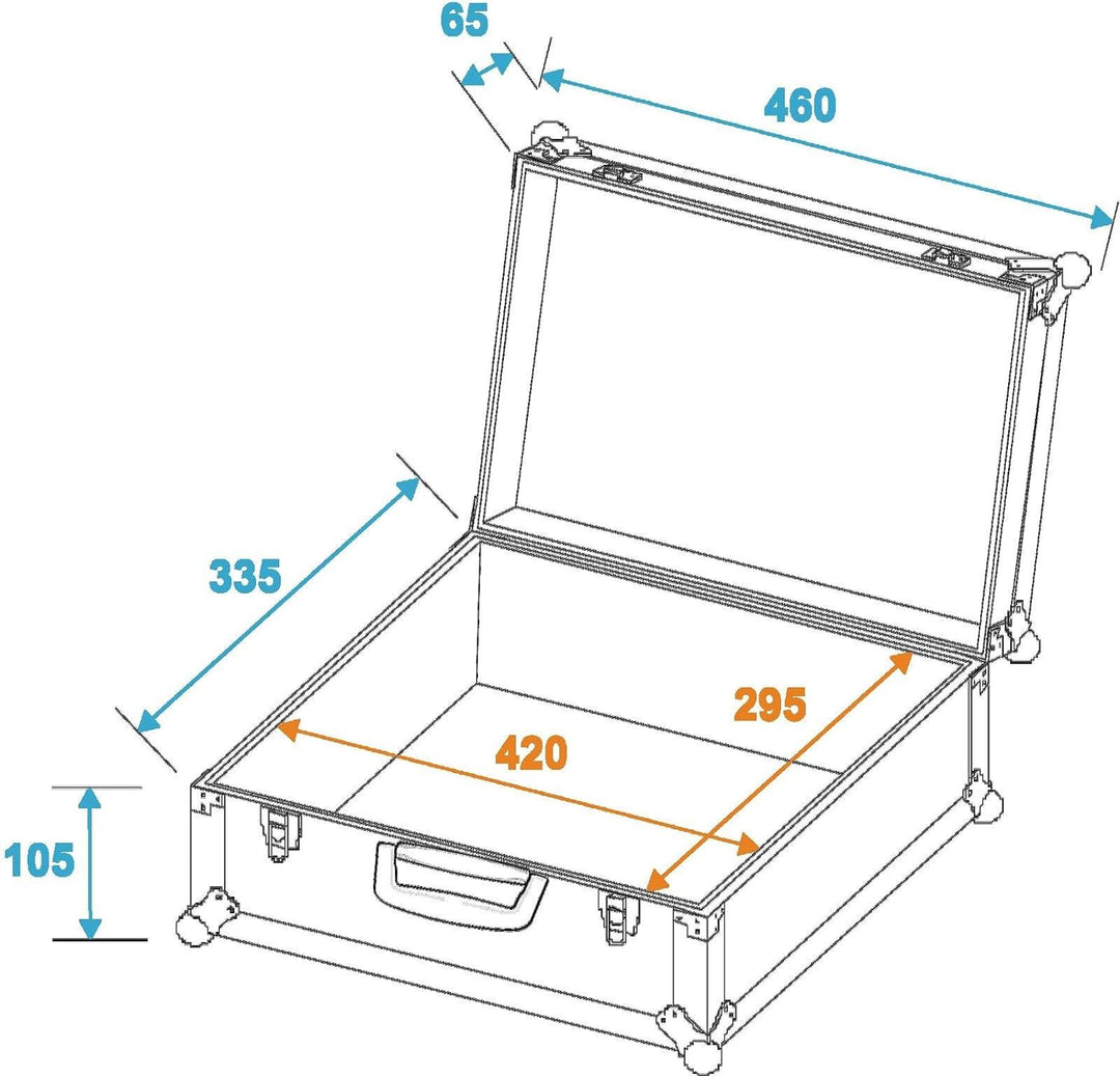 ROADINGER Universal-Koffer-Case FOAM, schwarz | Flightcase mit Schaumeinlage, 420 x 120 x 295 mm (In