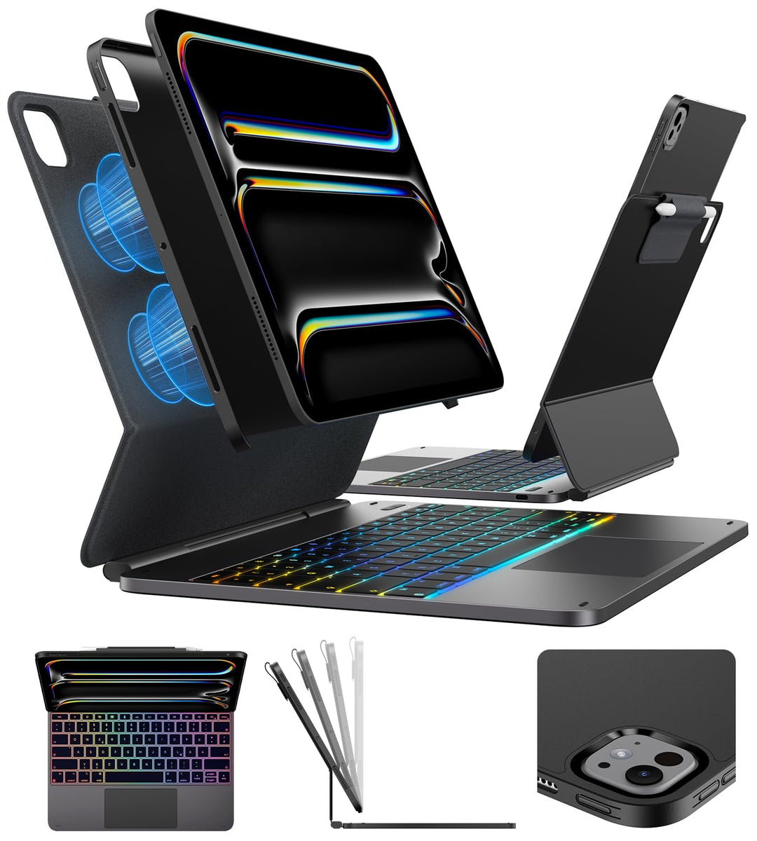typecase Edge für Apple iPad Pro 13 Hülle mit Tastatur(M4/M5) (2024/2025), für iPad 13 Pro Hülle mit