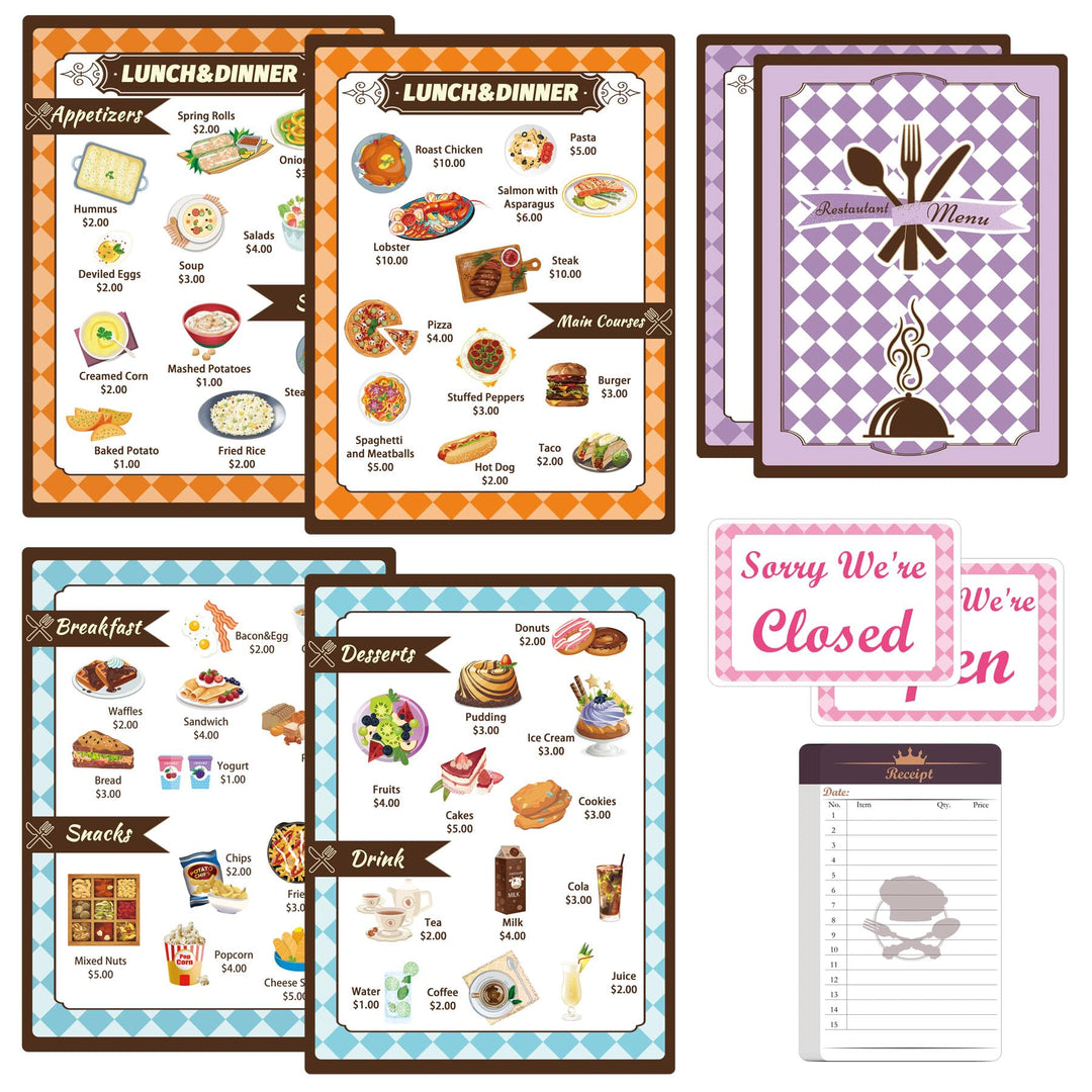 Diner Restaurant Server Spielset Pretend Food Play Kitchen 1 Pcs Quittungsblock 2 Doppelseitiges Res