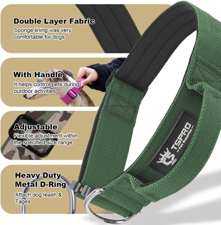 TSPRO Premium Hundehalsband mit Griff Dickes Verstellbares Hundehalsband Schwere Ausführung Schnellv