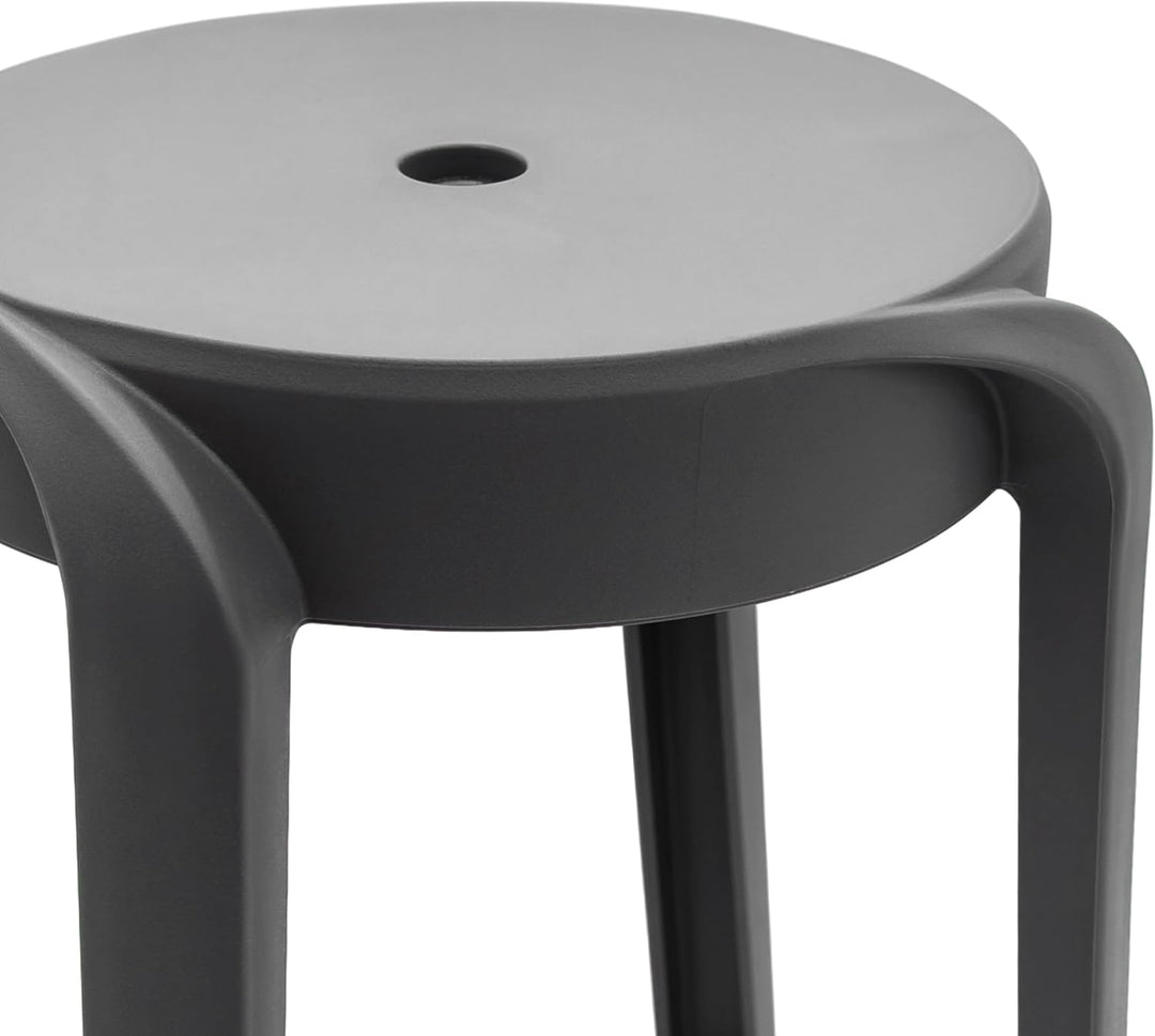 Spetebo Kunststoff Sitzhocker 46x30 cm belastbar bis 120 kg - grau - Mehrzweck Stapelhocker rutschfe
