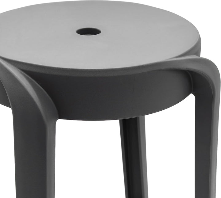 Spetebo Kunststoff Sitzhocker 46x30 cm belastbar bis 120 kg - grau - Mehrzweck Stapelhocker rutschfe