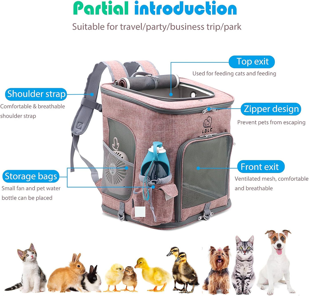 PETCUTE Hunderucksack,Faltbarer Katzenrucksack für Katzen und Hunde mit Abnehmbare Matte,Atmungsakti