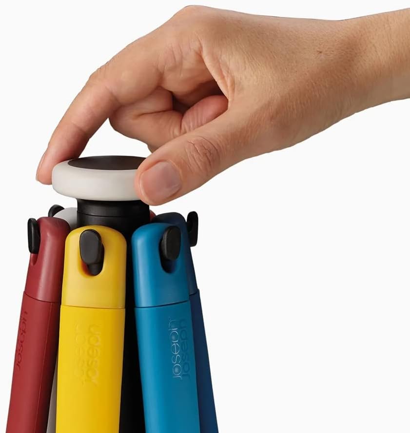 Joseph Joseph Elevate Carousel Utensilien-Set, 6-teilig, mehrfarbig Block Blau/Rot/Weiss, Block Blau