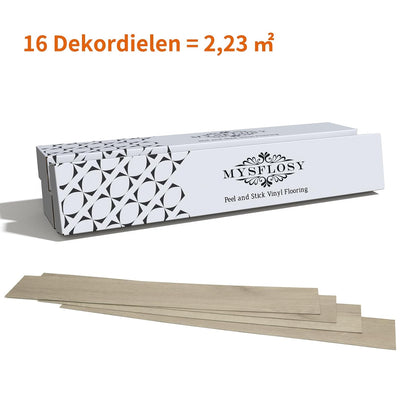 Mysflosy Vinylboden Selbstklebend, PVC Bodenbelag holzoptik wasserdicht, Natürliche Eichenfarbe 15,2