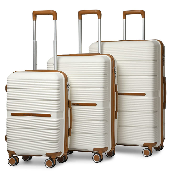 British Traveller Koffer Trolleys Set Hartschalenkoffer 100% PP Handgepäck Koffer mit 8 Spinnerräder