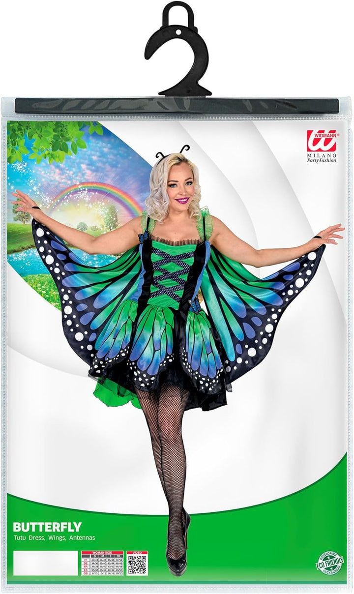W WIDMANN MILANO Party Fashion - Kostüm Schmetterling, Kleid mit Tutu, Flügel, Tierkostüm, Faschings