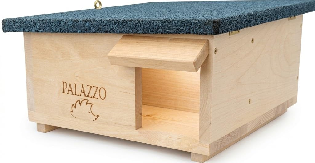 Dokkodo Igelhaus wetterfest aus Holz – Igelhotel & Winterquartier mit Labyrinth-Eingang – Sicherer U
