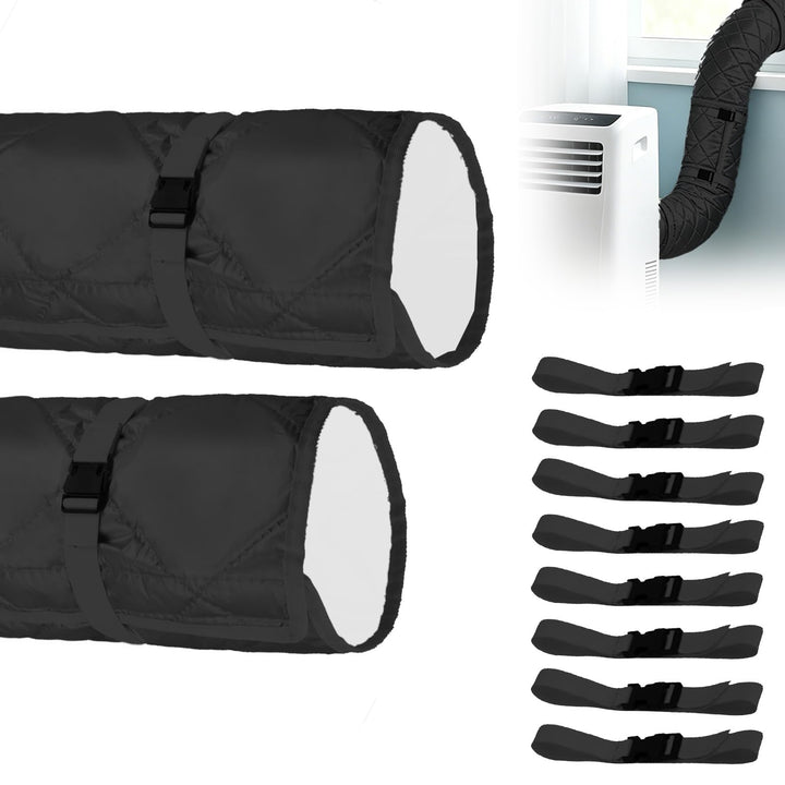 Isolierung Abluftschlauch Klimagerät, 150X50CM Abluftschlauch Isolierung 2 set Schwarz, 2 set Schwar