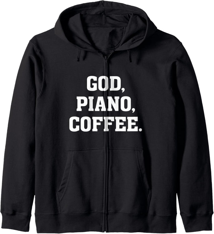 God, Piano, Coffee - Christian Musician - Faith Worship Kapuzenjacke