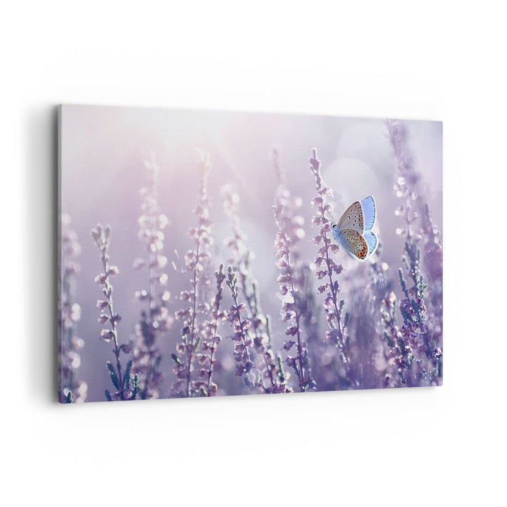 Bilder auf Leinwand 100x70cm Leinwandbild Schmetterling Wiese Blume Gross Wanddeko Bild Schlafzimmer
