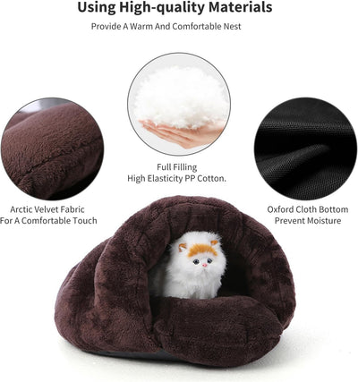 PETCUTE Haustierbett Katzenbetten Hundebetten Katze Kuschelhöhle für Katze Warmer Plüsch Katzenhöhle