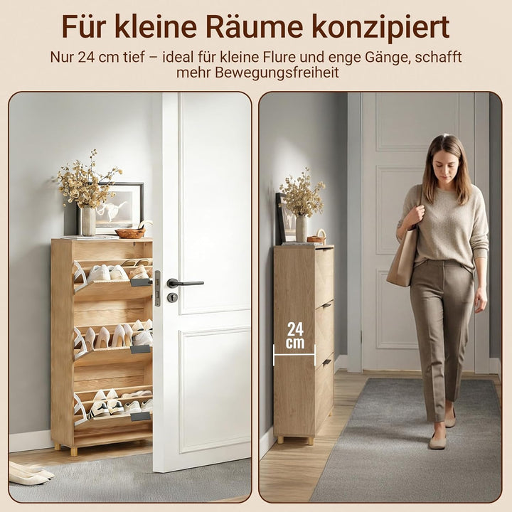 SoBuy schuhschrank schmal - schuhschrank Holz 24cm breit, grosse Kapazität für Schuhe bis Grösse 47,